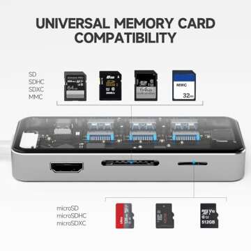 R RORO® USB-C Hub (8-in-1), with 100W PD3.0 Charge, 4K 60Hz 2K 144Hz HDMI 2.0, 3 x 5Gbps USB A 3.0 Ports, 1000Mbps / 1Gbps Ethernet Port, MicroSD TF and SD Card Reader, Dock for MacBook Laptop iPad