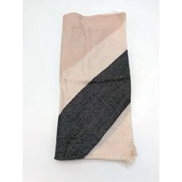 Wander Agio Womens Warm Scarf Triangle Winter Shawls Large Scarves Stripe Plaid Fichu Big Plaid Grey Pink 11