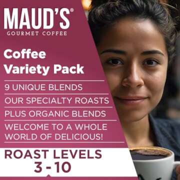 Maud's 80 Ct Coffee Variety Pack - 9 Flavors in Recyclable Pods