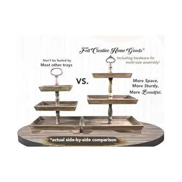 Rustic Brown Three Tier Tray for Stylish Home Serving
