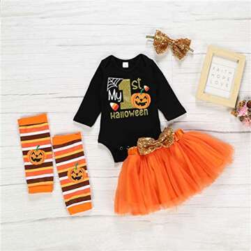 Adorable Baby Girls Halloween 4-Piece Outfit Set