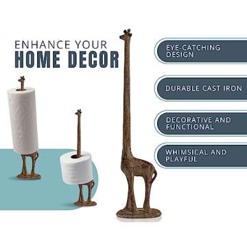 Giraffe Paper Towel Holder - Unique Vintage Design