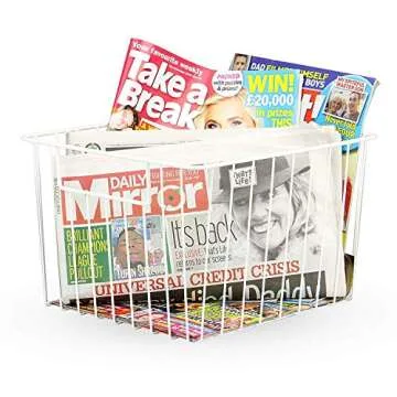 SANNO Freezer Baskets Storage Basket Organizers,Pantry Storage Baskets Bins Farmhouse Organizer Bins with Built-in Handles for Cabinets, Pantry, Closets, Bedrooms