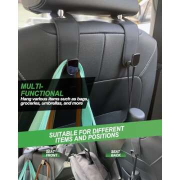Teoenix Car Seat Headrest Hook for Groceries & Bags