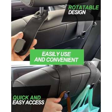 Teoenix Car Seat Headrest Hook for Groceries & Bags