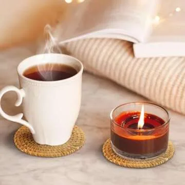 Handmade Rattan Coasters Set - Natural & Heat Resistant