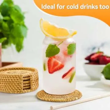 Handmade Rattan Coasters Set - Natural & Heat Resistant