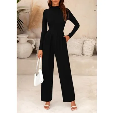 PRETTYGARDEN Women's Mock Neck Jumpsuit for Every Occasion