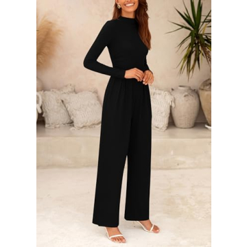 PRETTYGARDEN Women's Mock Neck Jumpsuit for Every Occasion