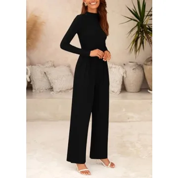 PRETTYGARDEN Women's Mock Neck Jumpsuit for Every Occasion