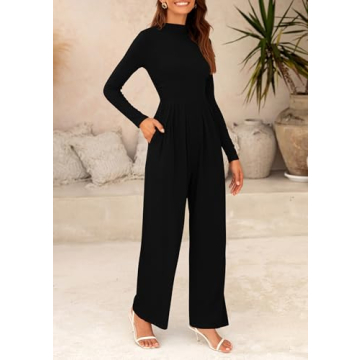 PRETTYGARDEN Women's Mock Neck Jumpsuit for Every Occasion