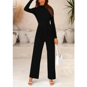 PRETTYGARDEN Women's Mock Neck Jumpsuit for Every Occasion