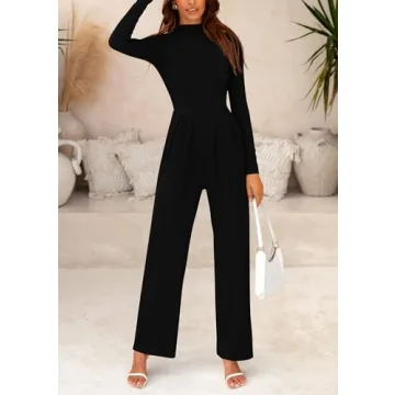 PRETTYGARDEN Women's Mock Neck Jumpsuit for Every Occasion