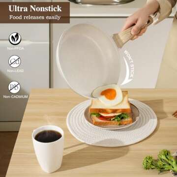 USELUCK 14 Pcs Non-Stick Cookware Set for Healthy Cooking