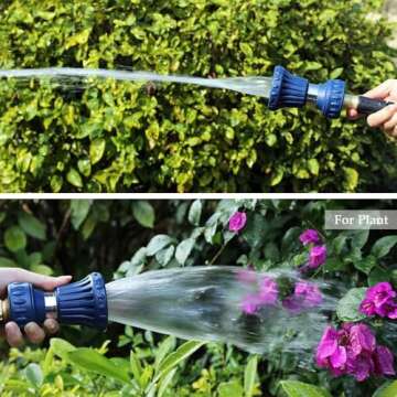 HOSUN Garden Hose Nozzle, Fireman Style Hose Nozzle, Heavy Duty Brass Hose Nozzle, Leak Proof & Best...