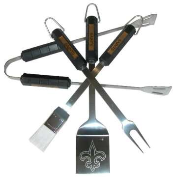 NFL New Orleans Saints 4-Piece Barbecue Set - Perfect Gift for Grilling Fans!