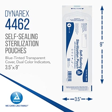 Dynarex Sterilization Pouches - Self-Sealing Autoclave Bags