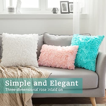 MIULEE 3D Chiffon Rose Pillow Cover for Home Decor