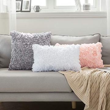 MIULEE 3D Chiffon Rose Pillow Cover for Home Decor