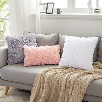MIULEE 3D Chiffon Rose Pillow Cover for Home Decor