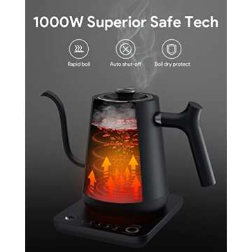 Gooseneck Electric Tea Kettle with 5 Temperature Presets