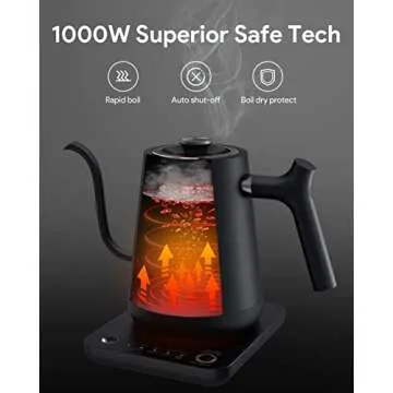 Gooseneck Electric Tea Kettle with 5 Temperature Presets
