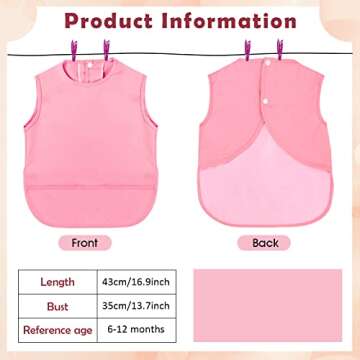 Zhanmai 4 Pcs Baby Apron Bib, Waterproof Bibs for Baby Feeding Apron Baby Bib Girl Boy Smock with Po...