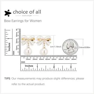 White Bow Earrings for Women Trendy Stuff Cute Bow Pearl Drop Dangle Earrings Bowknot Stud Wedding Party Daily Jewelry Accessory Gifts