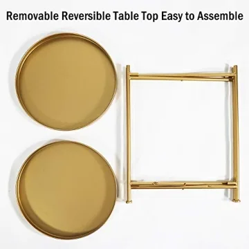 Tiita Round End Table – Stylish 2-Tier Metal Nightstand