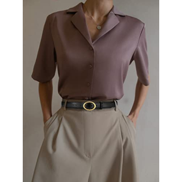 CR Leather Belt Women Gold Buckle Fashion Accessory