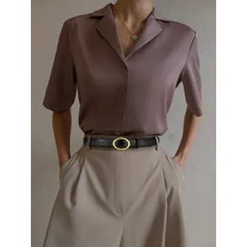 CR Leather Belt Women Gold Buckle Fashion Accessory