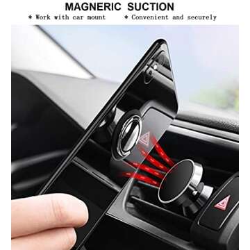 Alcatel TCL A3 / A30 Case and Screen Protector, Rotating Ring [Magnetic Car Mount] [Fashion] Cover Case and Screen Protector for Alcatel TCL A3 / A30 (Purple)