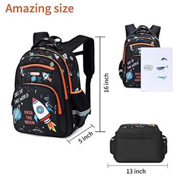 Cusangel Kids Backpack Boys, Elementary Kindergarten Preschool School Bag 16 inch Multifunctional Cute Large Capacity