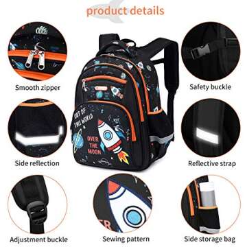 Cusangel Kids Backpack Boys, Elementary Kindergarten Preschool School Bag 16 inch Multifunctional Cute Large Capacity