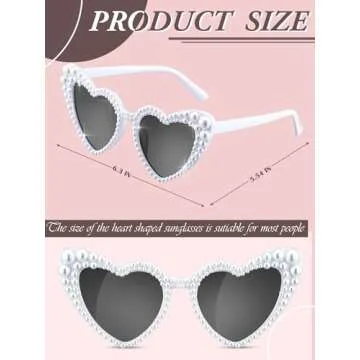 Saysurey 10 Pack Bachelorette Party Sunglasses Pearl Bride Heart Shaped Sunglasses Wedding Bridesmaid Proposal Gifts for Women Bride Bachelorette Shower Wedding Party