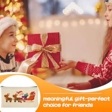 Apipi 10 Pack Blank DIY Craft Bag Canvas Pen Pencil Bag- Cotton Canvas with Zipper for Bag Gifts Bill Makeup Cosmetic Bag Travel Toiletry Pouch, 7.9 x 4.7 In