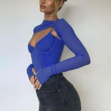 Meladyan Women Mesh Crop Top Set for Stylish Nights Out