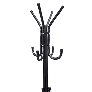 Sleek Black Metal Coat Rack Organizer for Home Office
