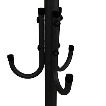 Sleek Black Metal Coat Rack Organizer for Home Office