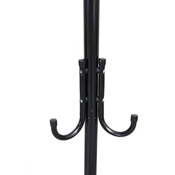 Sleek Black Metal Coat Rack Organizer for Home Office