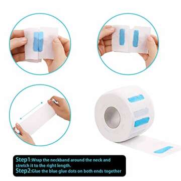 IOOROSE Disposable Barber Paper Neck Strips - 5 Rolls