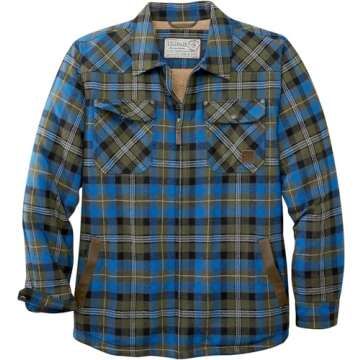 Legendary Whitetails Men's Tough As Buck Sherpa Lined Flannel Shirt Jacket, Rugged Ridge Plaid, Large Tall