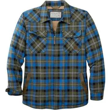 Legendary Whitetails Men's Tough As Buck Sherpa Lined Flannel Shirt Jacket, Rugged Ridge Plaid, Large Tall