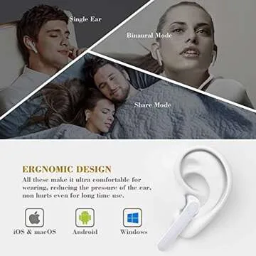 Wireless Earbuds Bluetooth 5.0 Headphones with Charging Case, IPX8 Waterproof, 3D Stereo Air Buds in-Ear Ear Buds Built-in Mic, Open Lid Auto Pairing for Android/Samsung/Apple iPhone (White)