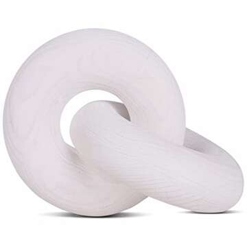 HMASYO White Wood Knot Decor, Wooden Chain Link Decor, Coffee Table Books Decor Shelf Decor Aestheti...