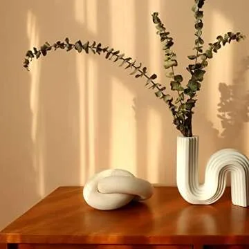 HMASYO White Wood Knot Decor, Wooden Chain Link Decor, Coffee Table Books Decor Shelf Decor Aesthetic Decorative Objects, Modern Bookshelf Decor Living Room Decor, Housewarming Gifts