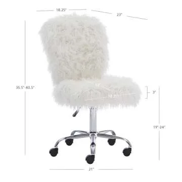 Stylish Linon Cora Faux Flokati Chair for Home Offices and Teens