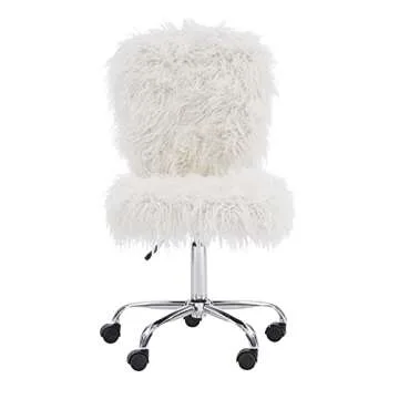 Stylish Linon Cora Faux Flokati Chair for Home Offices and Teens