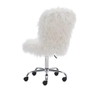 Stylish Linon Cora Faux Flokati Chair for Home Offices and Teens