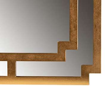Baxton Studio Dayana Modern Antique Gold Finished Wood Accent Wall Mirror - Stunning Geometric Desig...